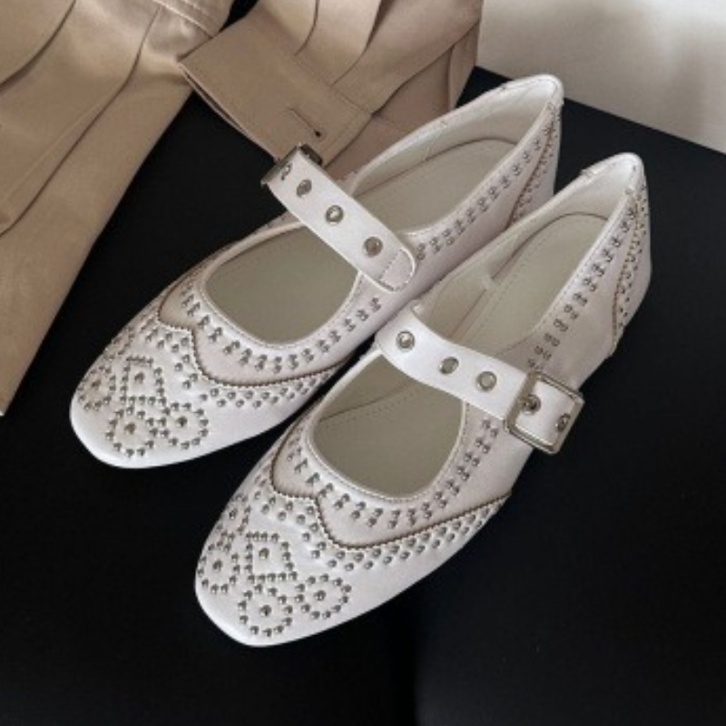 Women Shoes Brand - Zapatos planos con diseño de hebilla