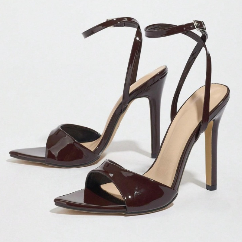 Women Shoes Brand - Sandalias De tacón De charol color