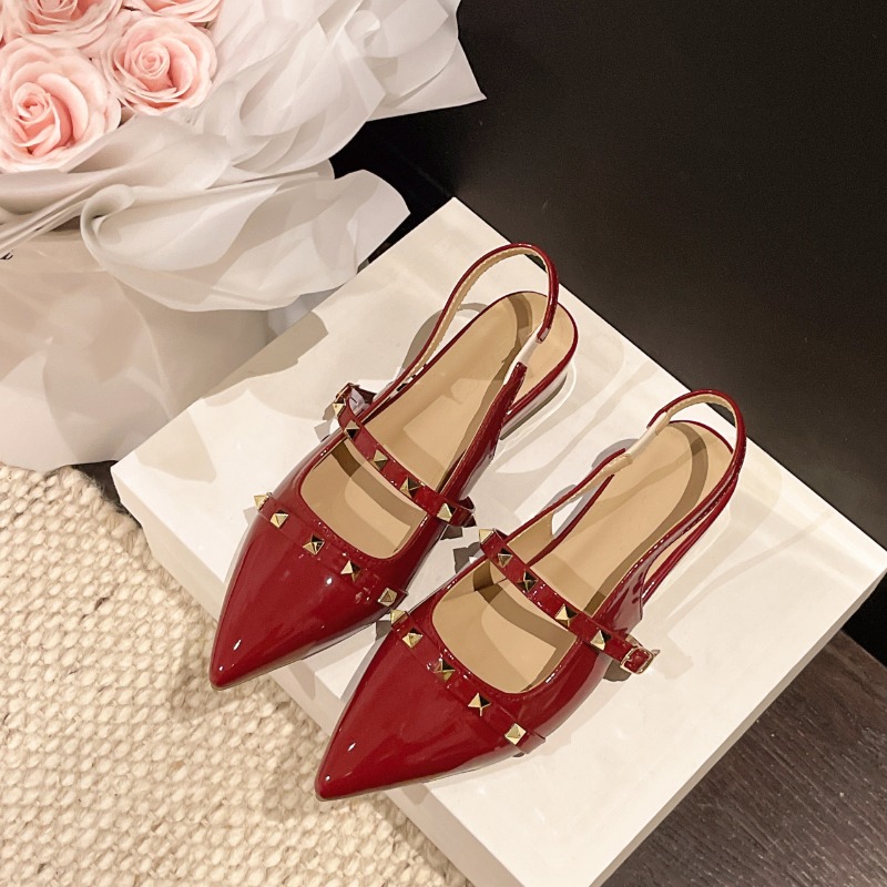 Women Shoes Wedges - Sandalias de tacón con remaches estilo