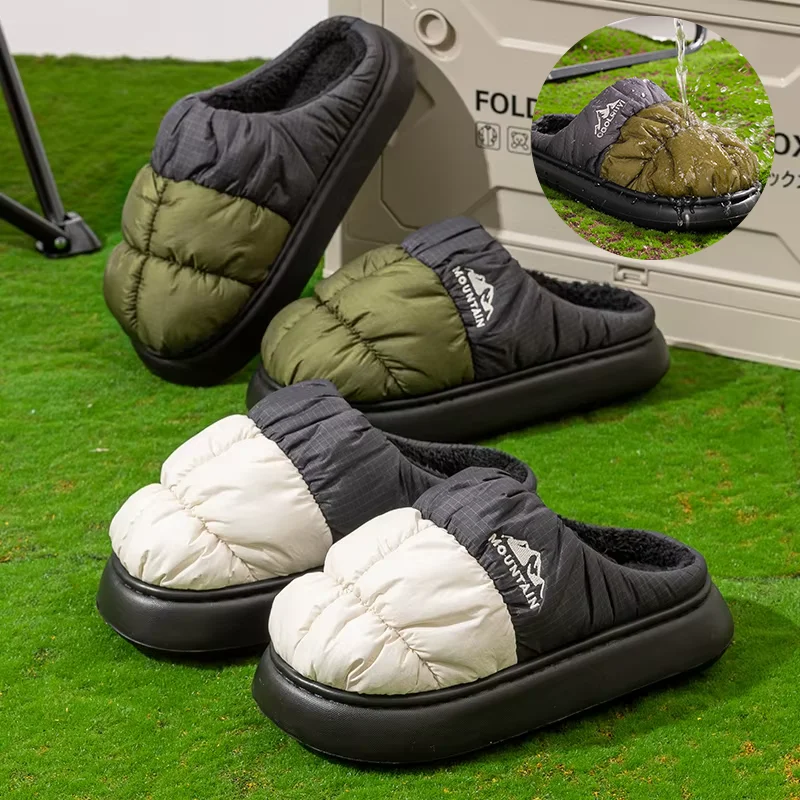 Women'S Shoes Water Resistant - Zapatillas largas de felpa gruesas y