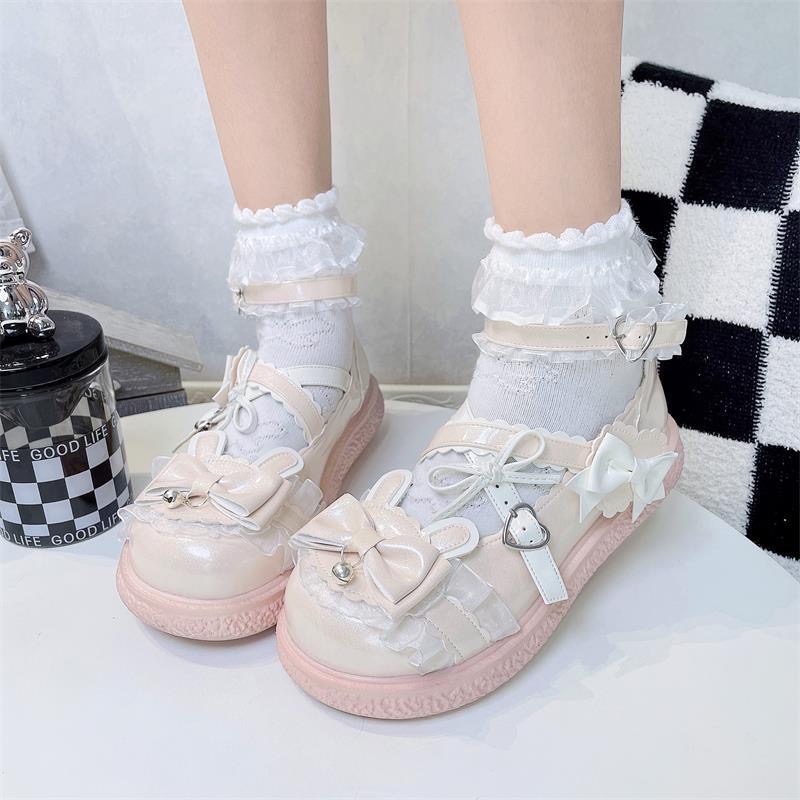 Women Shoes Wedges - Dulce cabeza redonda linda chica Lolita
