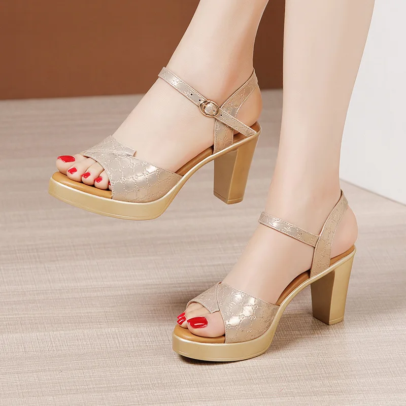 Women Shoes Model - Zapatos de Plataforma con Tacón Grueso