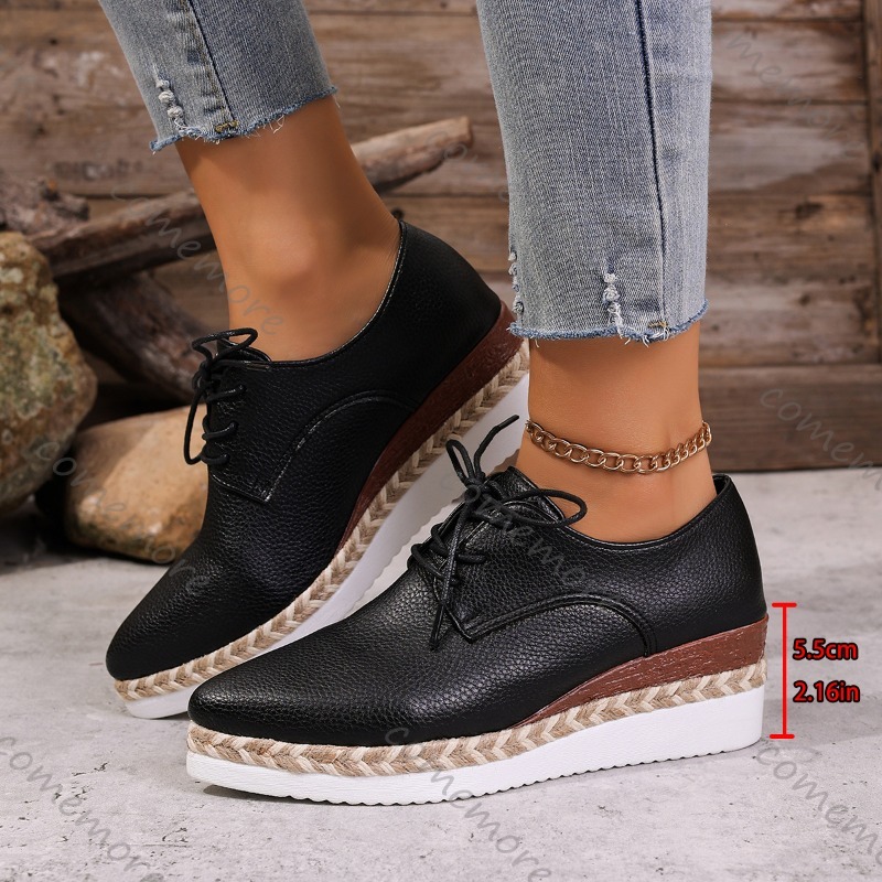 Zapatos Oxford de Plataforma c - Espadrille Wedge Shoes reseña y precio