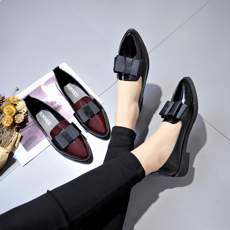 Zapatos Planos de Piel Sintéti - Women'S Shoes Loafers Black reseña y precio