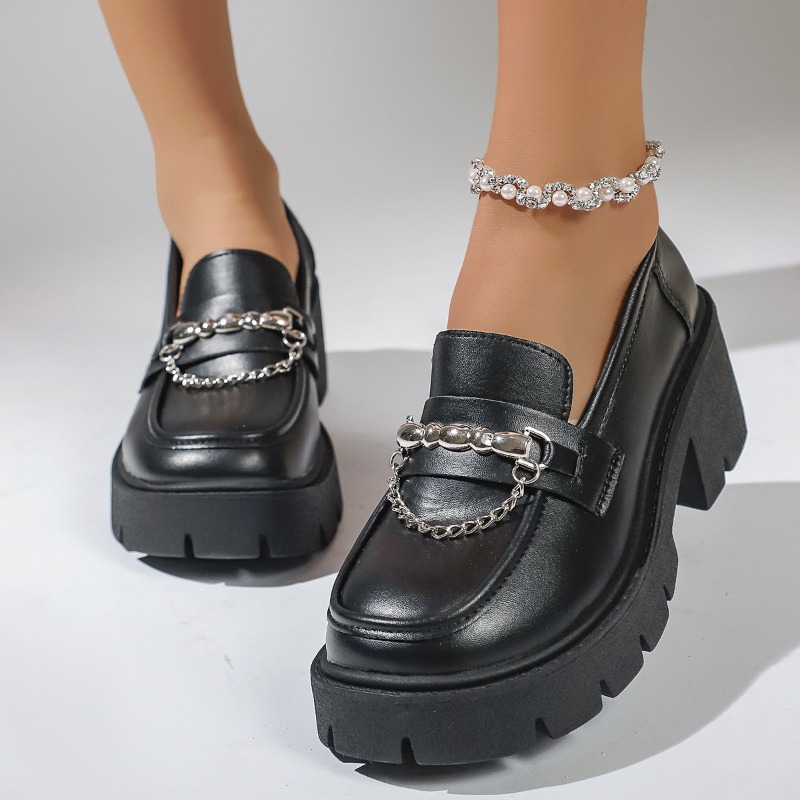 Mocasines de Plataforma con Ca - Women'S Shoes Loafers Black reseña y precio