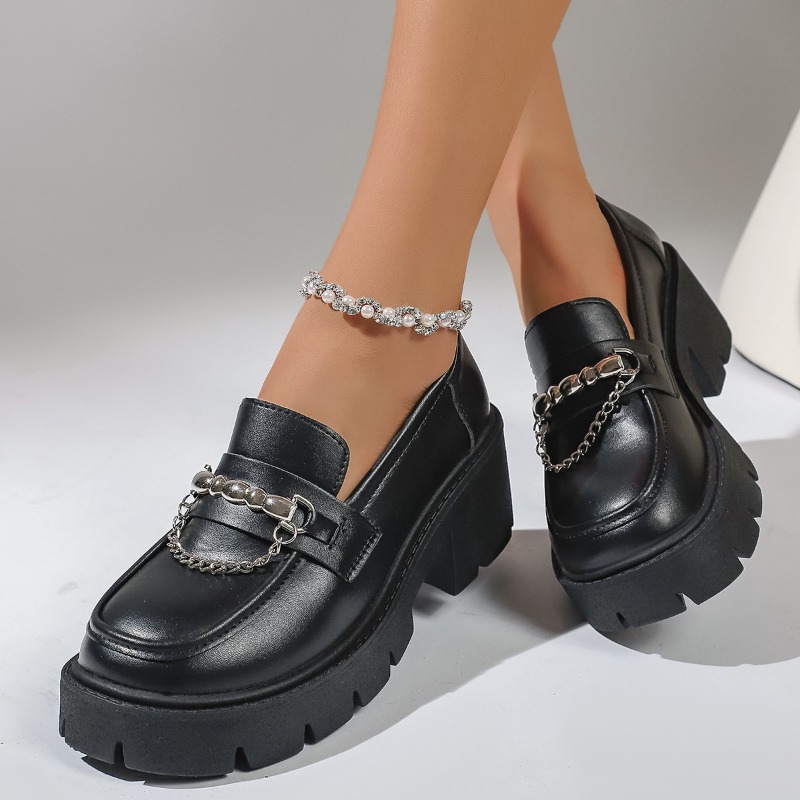 Mocasines de Plataforma con Ca - Women'S Shoes Loafers Black reseña y precio