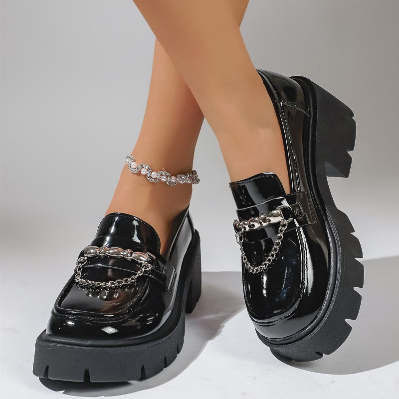 Mocasines de Plataforma con Ca - Women'S Shoes Loafers Black reseña y precio