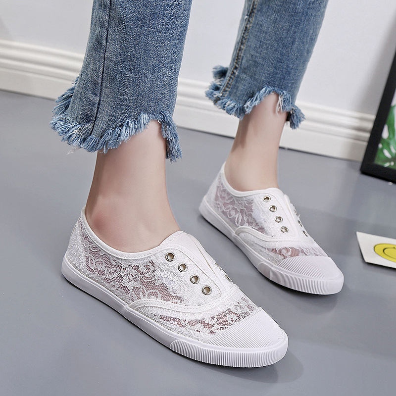 Zapatos de lona blancos con en - Women'S Shoes Popular reseña y precio