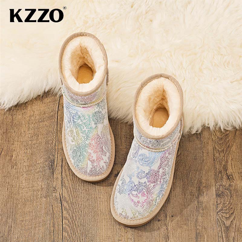 KZZO-Botas de nieve de cuero g - Women Shoes In Australia reseña y precio