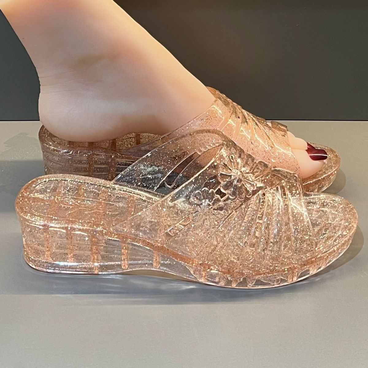 Sandalias de cuña de gelatina  - Women Shoes Wedges reseña y precio
