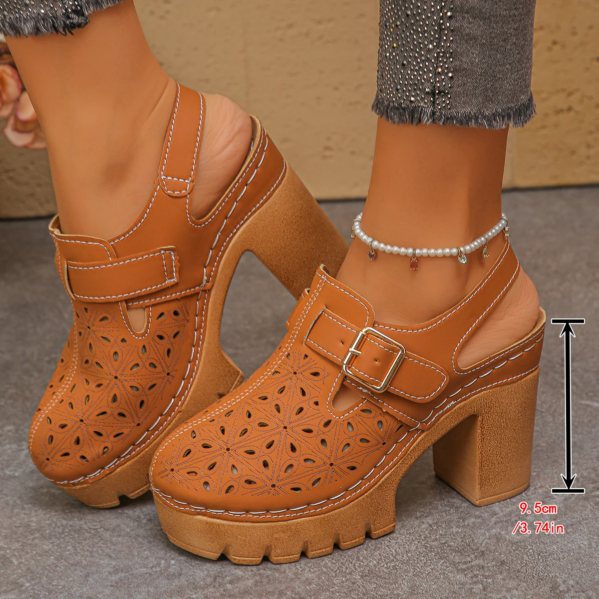 Sandalias de tacón grueso de t - Women Shoes Model reseña y precio