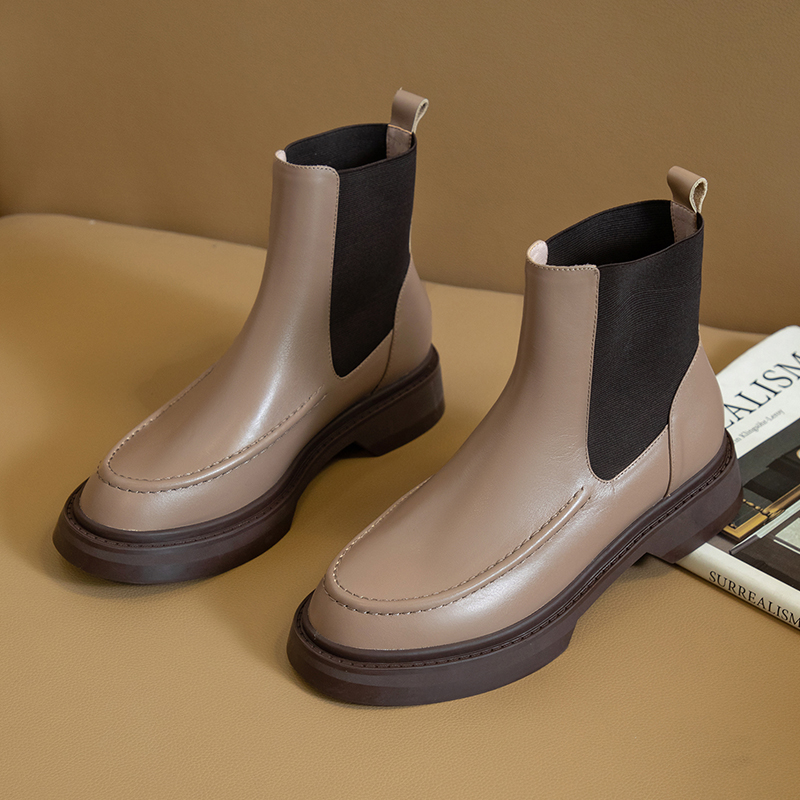 Botas de mujer de cuero genuin - Women'S Shoes Chelsea reseña y precio