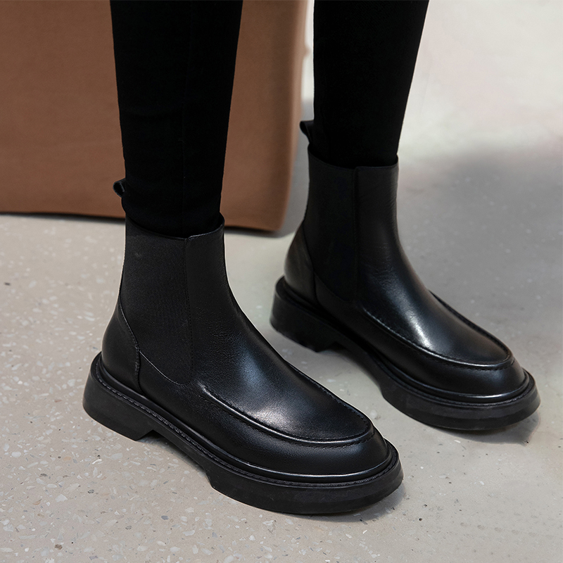 Botas de mujer de cuero genuin - Women'S Shoes Chelsea reseña y precio