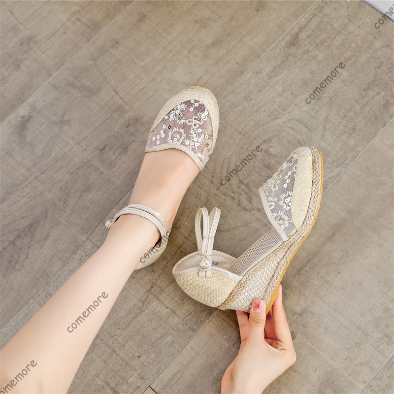 Sandalias de cuña de esparto c - Espadrille Wedge Shoes reseña y precio